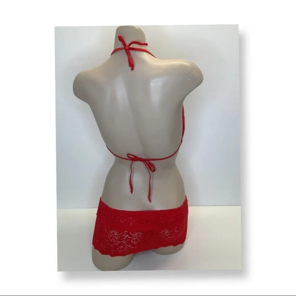 Zuliana Size Large Red Lace Lingerie Skirt Set. Made in Brazil, New With Tags. - Picture 3 of 4